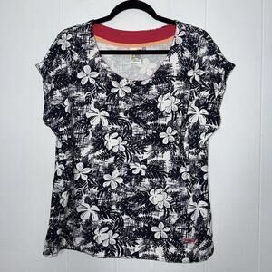 Weird Fish Women’s Floral Printed T Shirt Size UK 20 US M/L